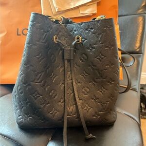 Louis Vuitton Néonoé MM Empreinte Leather Bag - Black Monogram | M45256